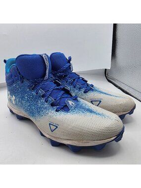 Under Armour Spotlight Franchise 2.0 Mens Size 10.5 Blue White Football Cleats